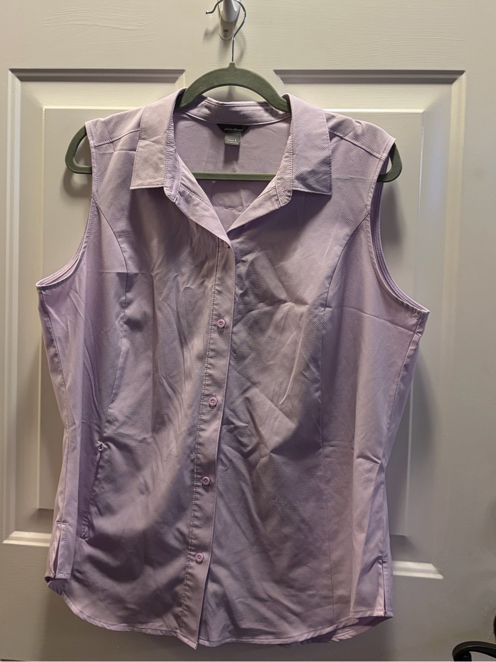 Eddie Bauer Lavender Sleeveless Button-Down Shirt